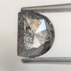 1.52 Ct Natural Loose Diamond Halfmoon Salt and Pepper 7.93 mm x 6.51 mm x 2.95 mm, D-Shape Rose Cut Natural Loose Diamond SJ95/10
