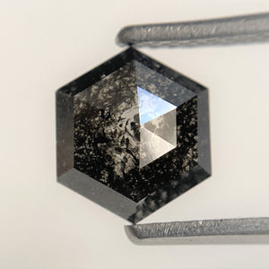 1.14 Ct Natural Loose Diamond Hexagon Shape Salt and Pepper, 7.77 mm x 6.72 mm x 2.74 mm Hexagonal shape Natural Diamond SJ95/14