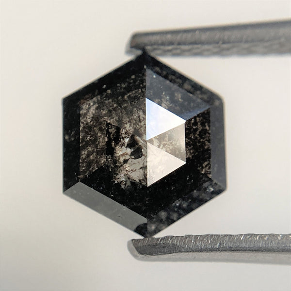 1.14 Ct Natural Loose Diamond Hexagon Shape Salt and Pepper, 7.77 mm x 6.72 mm x 2.74 mm Hexagonal shape Natural Diamond SJ95/14