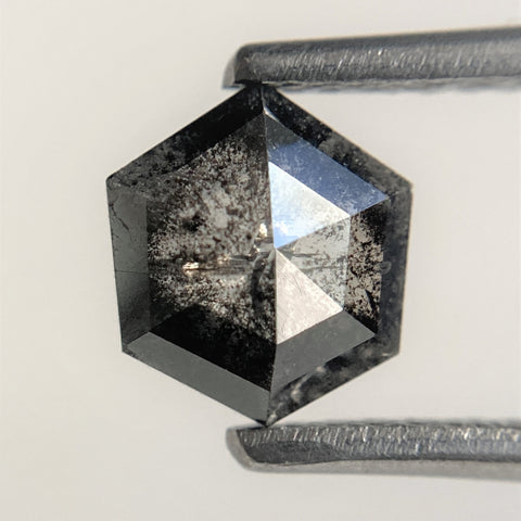 0.84 Ct Natural Loose Diamond Hexagon Shape Salt and Pepper, 6.65 mm x 5.99 mm x 2.38 mm Flat-Base Hexagonal shape Natural Diamond SJ95/16