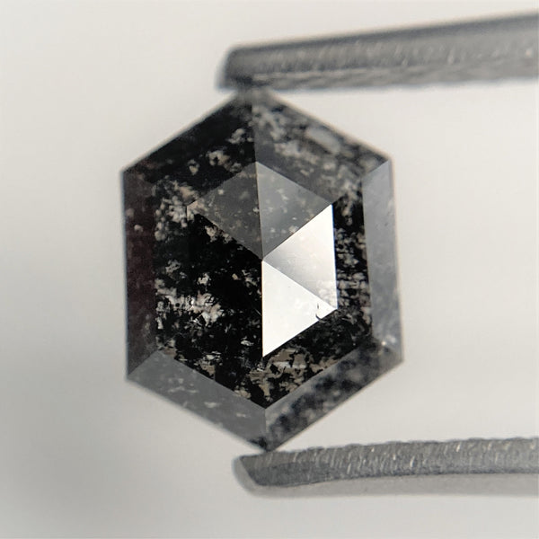 1.04 Ct Natural Loose Diamond Hexagon Shape Salt and Pepper 7.66 mm x 5.68 mm x 2.49 mm, Hexagon Shape Natural loose diamond SJ95/19