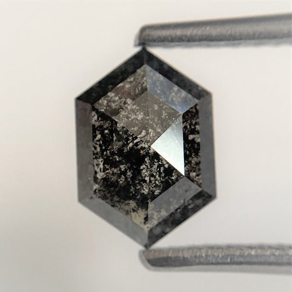 1.00 Ct Hexagon Shape Salt and Pepper Natural Loose Diamond, 8.26 mm x 5.66 mm x 2.55 mm Geometry Shape Natural Loose Diamond SJ95/26