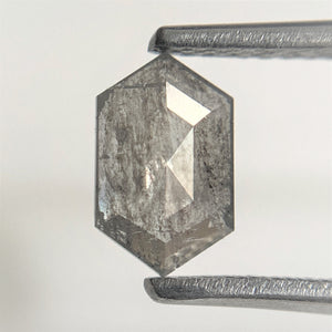 0.64 Ct Hexagon Shape Salt and Pepper Natural Loose Diamond, 7.83 mm x 4.86 mm x 1.77 mm Geometry Shape Natural Loose Diamond SJ95/29