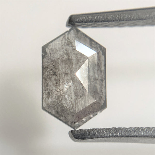 0.64 Ct Hexagon Shape Salt and Pepper Natural Loose Diamond, 7.83 mm x 4.86 mm x 1.77 mm Geometry Shape Natural Loose Diamond SJ95/29
