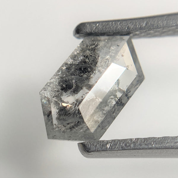 0.69 Ct Hexagon Shape Salt and Pepper Natural Loose Diamond, 7.78 mm x 4.43 mm x 1.83 mm Geometry Shape Natural Loose Diamond SJ95/30
