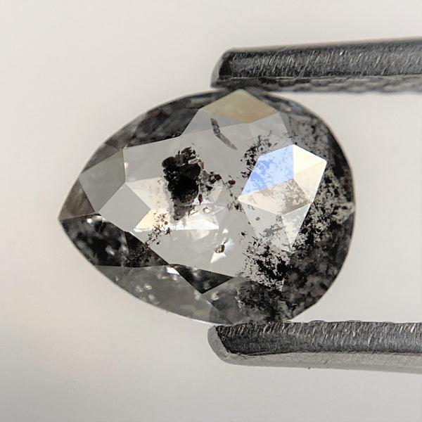 0.58 Ct Black color Natural Pear Shape loose Diamond, 6.87 mm x 5.51 mm x 1.80 mm Natural Loose Diamond Pear Shape Black Grey Color SJ94/53