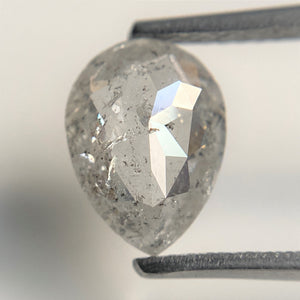 1.40 Ct Pear Cut Natural Loose Dark Grey Diamond 9.44 mm x 6.96 mm x 2.96 mm, Grey Rose Cut Pear Natural Loose Diamond SJ94/94