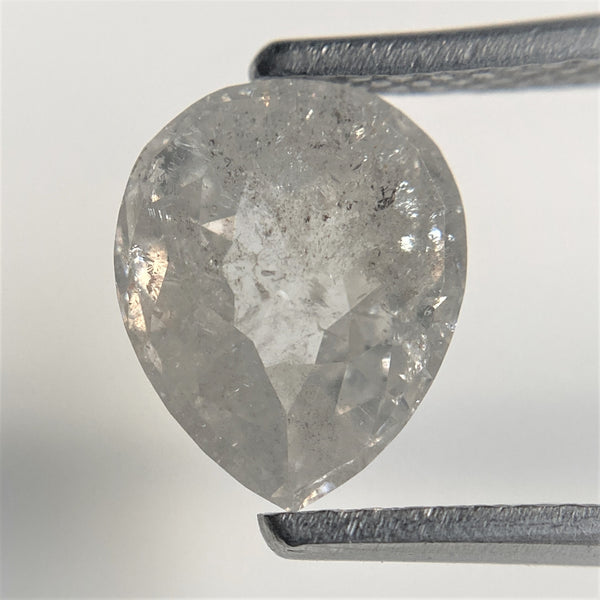 1.38 Ct Pear Cut Natural Loose Dark Grey Diamond 8.37 mm x 6.83 mm x 3.01 mm, Grey Rose Cut Pear Natural Loose Diamond SJ94/95