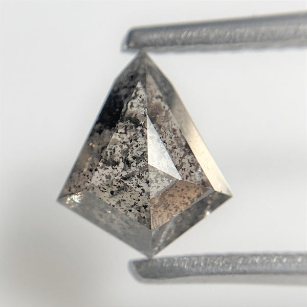 0.88 Ct Kite shape Natural Loose Diamond Salt and Pepper, 7.45 mm x 6.31 mm x 2.93 mm Fancy Gray Black Kite Shape Loose Diamond SJ95/02