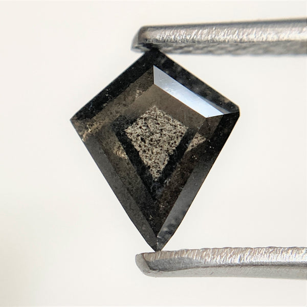 1.02 Ct Kite shape Natural Loose Diamond Salt and Pepper, 7.60 mm x 6.40 mm x 3.41 mm Fancy Gray Black Kite Shape Loose Diamond SJ95/04