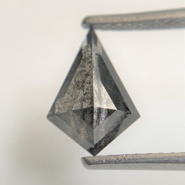 1.31 Ct Kite shape Natural Loose Diamond Salt and Pepper, 10.02 mm x 7.0 mm x 3.60 mm Fancy Gray Black Kite Shape Loose Diamond SJ95/06