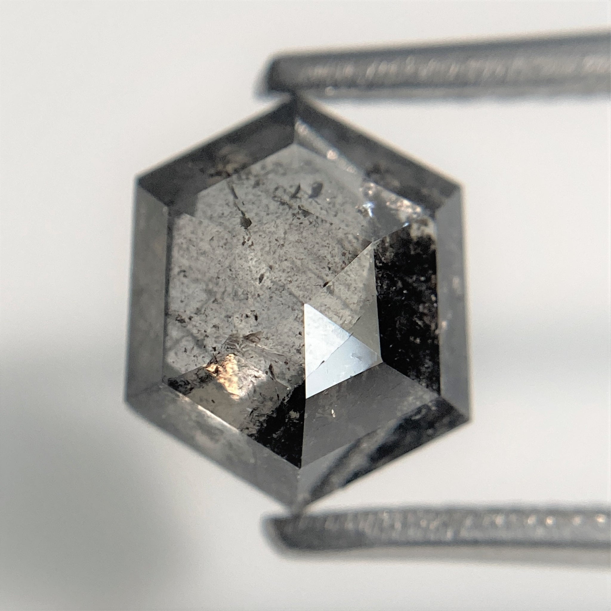 1.76 Ct Natural Loose Diamond Hexagon Shape Salt and Pepper 8.13 mm x 6.64 mm x 3.68 mm, Hexagon Shape Natural loose diamond SJ95/18
