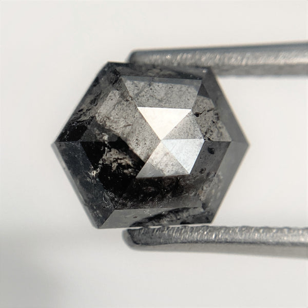 1.76 Ct Natural Loose Diamond Hexagon Shape Salt and Pepper 8.13 mm x 6.64 mm x 3.68 mm, Hexagon Shape Natural loose diamond SJ95/18