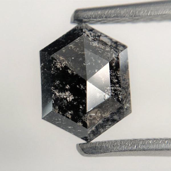 1.04 Ct Natural Loose Diamond Hexagon Shape Salt and Pepper 7.66 mm x 5.68 mm x 2.49 mm, Hexagon Shape Natural loose diamond SJ95/19