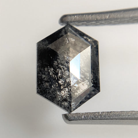 0.92 Ct Natural Loose Diamond Hexagon Shape Salt and Pepper 7.76 mm x 5.48 mm x 2.24 mm, Hexagon Shape Natural loose diamond SJ95/21
