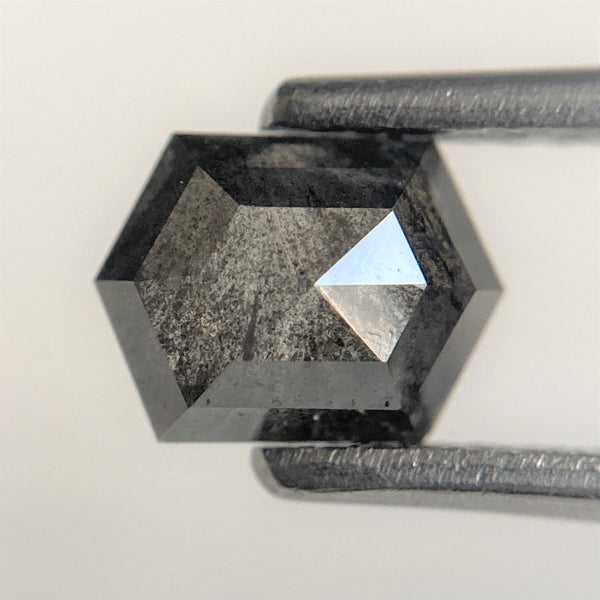 0.84 Ct Hexagon Shape Salt and Pepper Natural Loose Diamond, 6.69 mm x 5.00 mm x 2.66 mm Geometry Shape Natural Loose Diamond SJ95/28