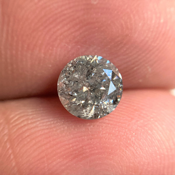 1.07 Ct 6.34 mm x 4.06 mm Natural Fancy Gray Diamond Round Gray Color Loose Diamonds, Natural Diamond Loose Brilliant Cut Diamond SJ97-26