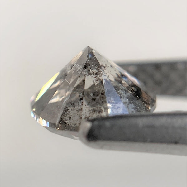 0.92 Ct Natural Salt and Pepper Brilliant Cut Diamond 5.92 mm x 3.94 mm  Grey Black Color Loose Diamonds, Natural Loose Diamond SJ97-40