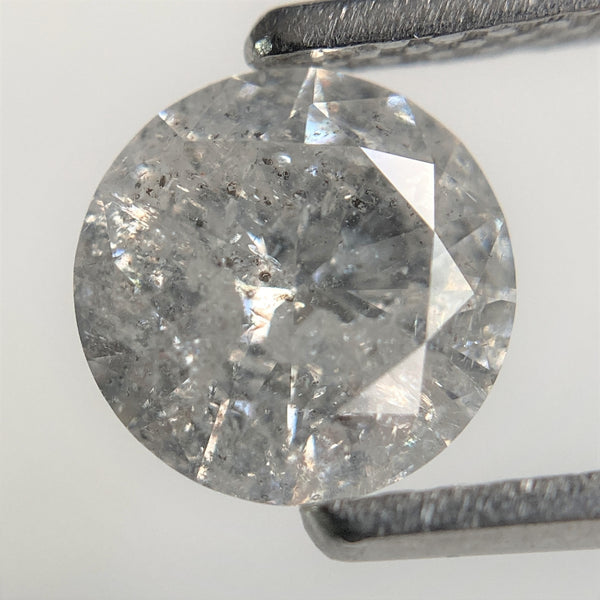 1.03 Ct Salt and Pepper Brilliant Cut Natural Diamond, 6.56 mm x 3.72 mm Grey & Black Loose Diamonds, Natural Loose Diamond SJ98-08