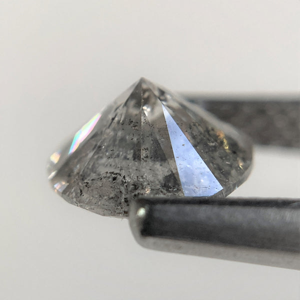 1.01 Ct Salt and Pepper Brilliant Cut Natural Diamond, 6.45 mm x 3.76 mm Grey & Black Loose Diamonds, Natural Loose Diamond SJ98-09
