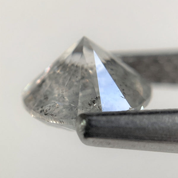 1.09 Ct Salt and Pepper Brilliant Cut Natural Diamond, 6.36 mm x 4.13 mm Grey & Black Loose Diamonds, Natural Loose Diamond SJ98-10