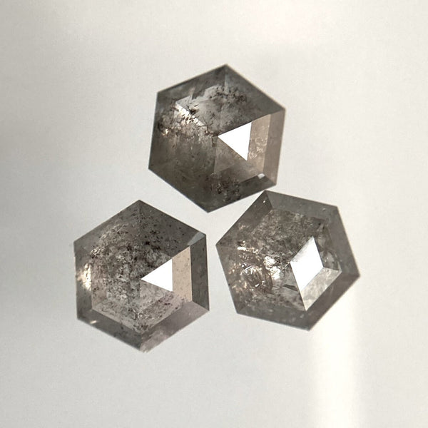 3 Pcs 1.01 Ct Hexagon Shape Natural Loose Diamond, 4.48 mm to 4.65 mm Fancy Color Hexagon Cut loose diamond Use for Jewellery making SJ28/40
