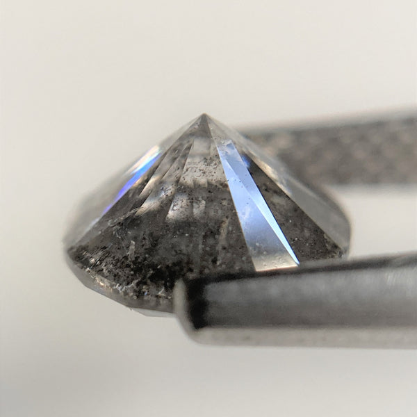 1.24 Ct Salt and Pepper Brilliant Cut Natural Diamond, 6.75 mm x 4.13 mm Grey & Black Loose Diamonds, Natural Loose Diamond SJ99-09