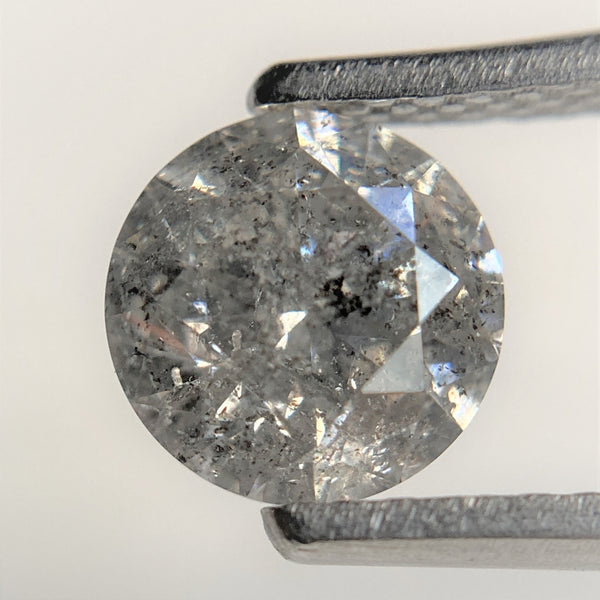 1.20 Ct Salt and Pepper Brilliant Cut Natural Diamond, 6.43 mm x 4.27 mm Grey & Black Loose Diamonds, Natural Loose Diamond SJ99-14