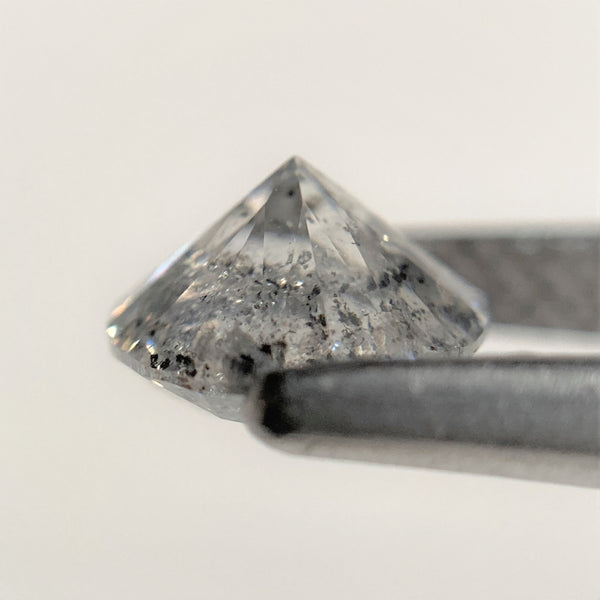 1.15 Ct Salt and Pepper Brilliant Cut Natural Diamond, 6.51 mm x 4.18 mm Grey & Black Loose Diamonds, Natural Loose Diamond SJ99-15