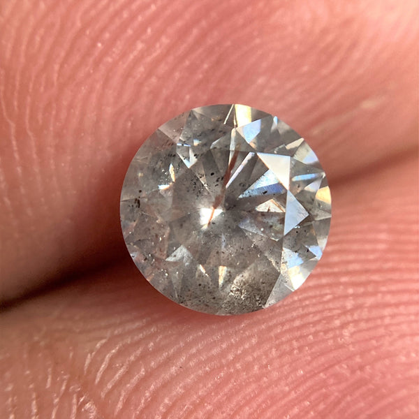 1.07 Ct Natural Fancy Grey Round Brilliant Cut Diamond, 6.39 mm x 4.03 mm Natural Loose Diamond, Natural Loose Brilliant Cut Diamond SJ99-37
