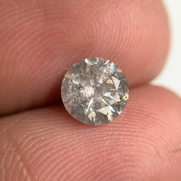 1.06 Ct Natural Fancy Grey Round Brilliant Cut Diamond, 6.41 mm x 3.99 mm Natural Loose Diamond, Natural Loose Brilliant Cut Diamond SJ99-40