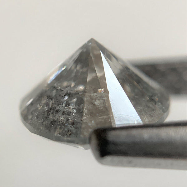 1.05 Ct Natural Fancy Grey Round Brilliant Cut Diamond, 6.38 mm x 4.00 mm Natural Loose Diamond, Natural Loose Brilliant Cut Diamond SJ99-43