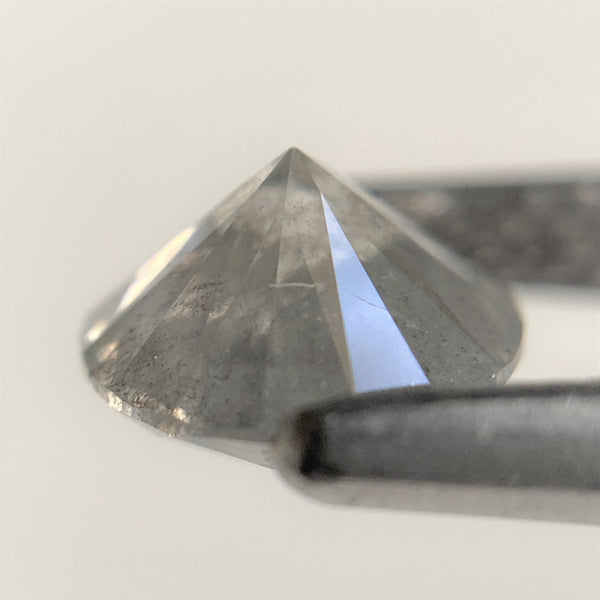 1.03 Ct Natural Salt and Pepper Brilliant Cut Diamond 6.29 mm x 4.00 mm Grey Black Color Loose Diamonds, Natural Loose Diamond SJ99-54