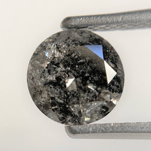 1.25 Ct Natural Salt and Pepper Brilliant Cut Diamond 6.92 mm x 4.08 mm Grey Black Color Loose Diamonds, Natural Loose Diamond SJ97-05