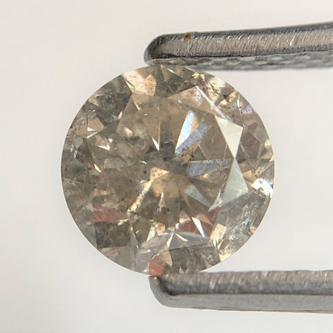 0.98 Ct Round Brilliant Cut Diamond, 6.12 mm x 3.92 mm Salt and Pepper Natural Loose Diamond, Natural Loose Brilliant Cut Diamond SJ99-73