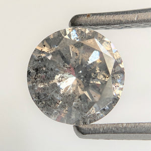 0.98 Ct Round Brilliant Cut Diamond, 8.26 mm x 3.80 mm Salt and Pepper Natural Loose Diamond, Natural Loose Brilliant Cut Diamond SJ99-74