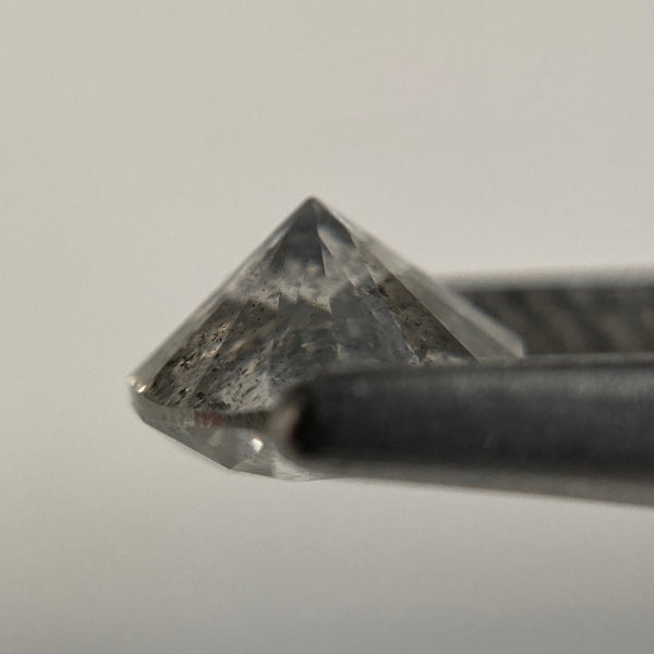 1.00 Ct Natural Salt and Pepper Brilliant Cut Diamond 6.09 mm x 3.98 mm Grey Black Color Loose Diamonds, Natural Loose Diamond SJ97-34