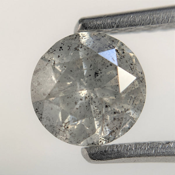 0.95 Ct Natural Salt and Pepper Brilliant Cut Diamond 5.95 mm x 3.90 mm Grey Black Color Loose Diamonds, Natural Loose Diamond SJ97-36