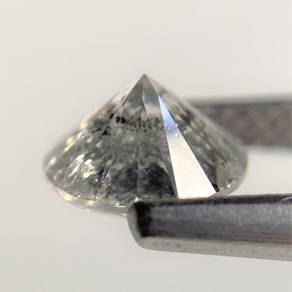1.22 Ct Salt and Pepper Brilliant Cut Natural Diamond, 6.69 mm x 4.18 mm Grey & Black Loose Diamonds, Natural Loose Diamond SJ99-11