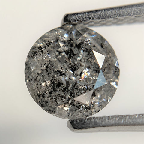 1.13 Ct Salt and Pepper Brilliant Cut Natural Diamond, 6.54 mm x 4.10 mm Grey & Black Loose Diamonds, Natural Loose Diamond SJ99-18