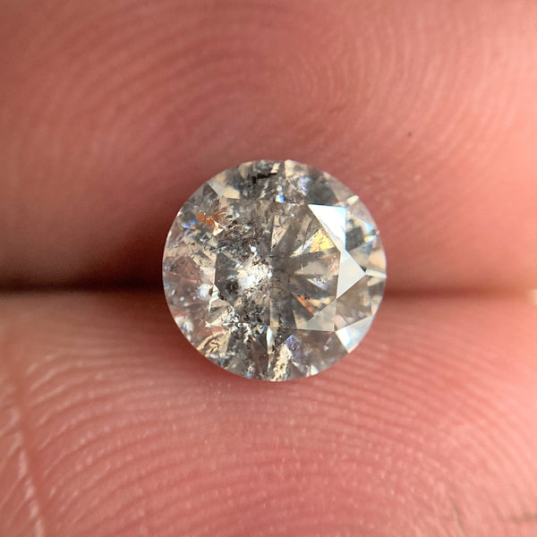 1.06 Ct Natural Fancy Grey Round Brilliant Cut Diamond, 6.40 mm x 3.97 mm Natural Loose Diamond, Natural Loose Brilliant Cut Diamond SJ99-39