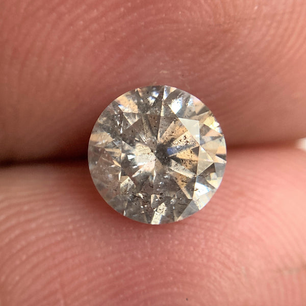 1.05 Ct Natural Fancy Grey Round Brilliant Cut Diamond, 6.40 mm x 4.00 mm Natural Loose Diamond, Natural Loose Brilliant Cut Diamond SJ99-44