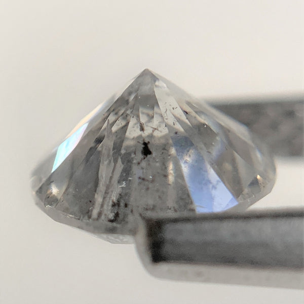 1.03 Ct Natural Salt and Pepper Brilliant Cut Diamond 6.39 mm x 3.91 mm Grey Black Color Loose Diamonds, Natural Loose Diamond SJ99-57