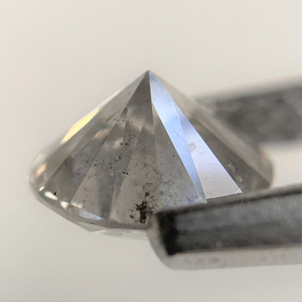 1.02 Ct Salt and Pepper Brilliant Cut Natural Diamond, 6.44 mm x 3.93 mm Grey & Black Loose Diamonds, Natural Loose Diamond SJ99-58