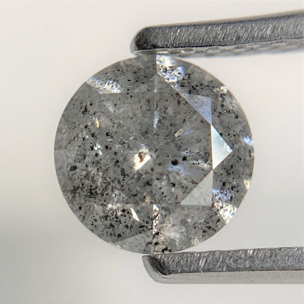 1.02 Ct Salt and Pepper Brilliant Cut Natural Diamond, 6.20 mm x 3.96 mm Grey & Black Loose Diamonds, Natural Loose Diamond SJ99-59