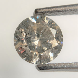 0.99 Ct Round Brilliant Cut Diamond, 6.29 mm x 3.81 mm Salt and Pepper Natural Loose Diamond, Natural Loose Brilliant Cut Diamond SJ99-71