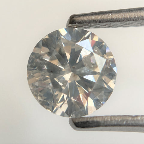 0.97 Ct Round Brilliant Cut Diamond, 6.14 mmx 3.85 mm Salt and Pepper Natural Loose Diamond, Natural Loose Brilliant Cut Diamond SJ99-75