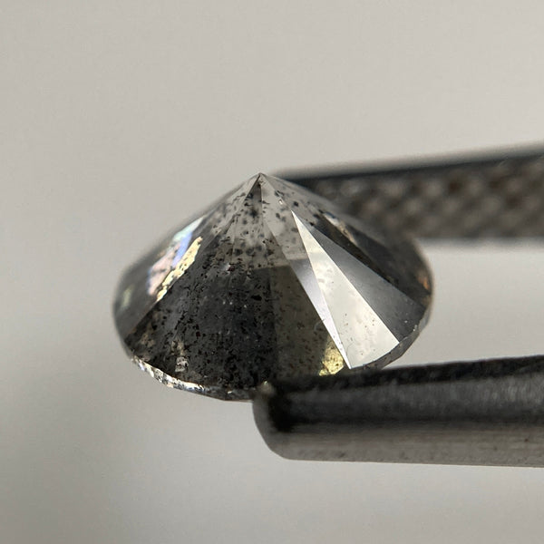 0.90 Ct 6.04 x 3.80 mm Size Natural Loose Diamond Round Brilliant Cut Salt And Pepper Color i3 Clarity, Round Diamond SJ100-02
