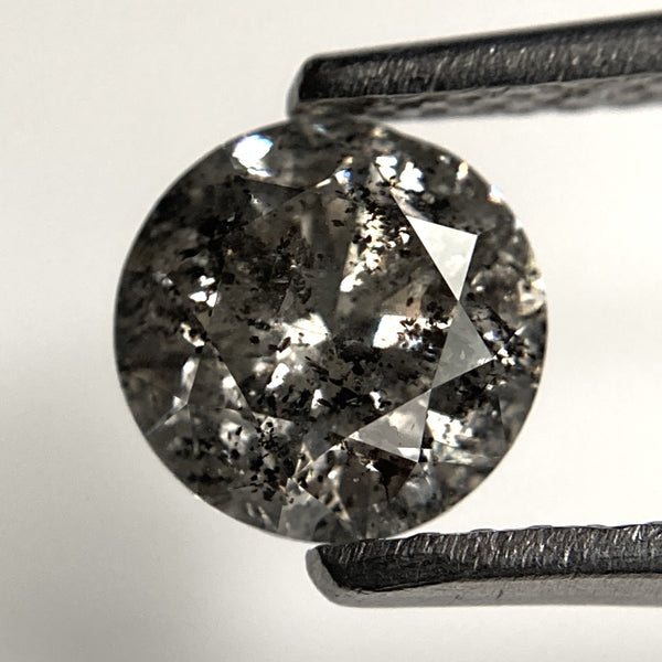 1.01 Ct Natural Loose Diamond Round Brilliant Cut 6.19 x 4.04 mm Stone, Salt And Pepper Color i3 Clarity Round Diamond SJ100-03