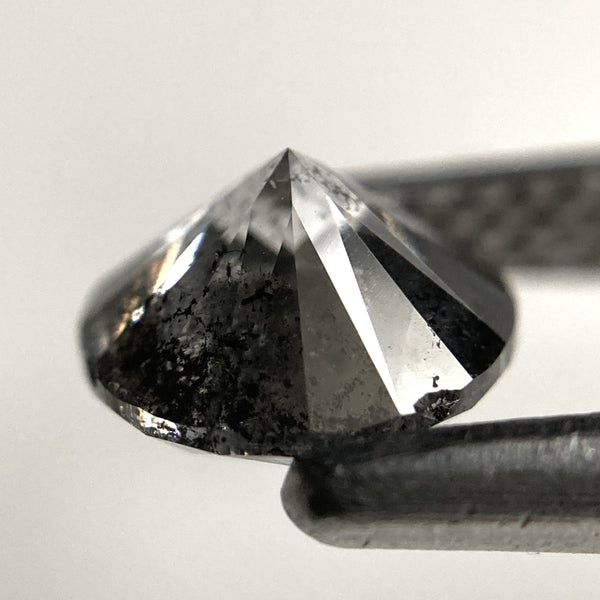 1.02 Ct Natural Loose Diamond Round Brilliant Cut 6.21 x 3.93 mm Stone, Salt And Pepper Color i3 Clarity Round Diamond SJ100-04